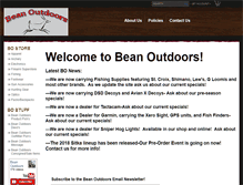 Tablet Screenshot of beanoutdoors.com